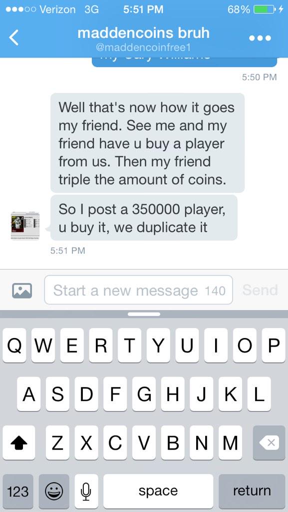 krepdick's tweet image. This guys is trying to scam me don't do business with this guy @maddencoinfree1