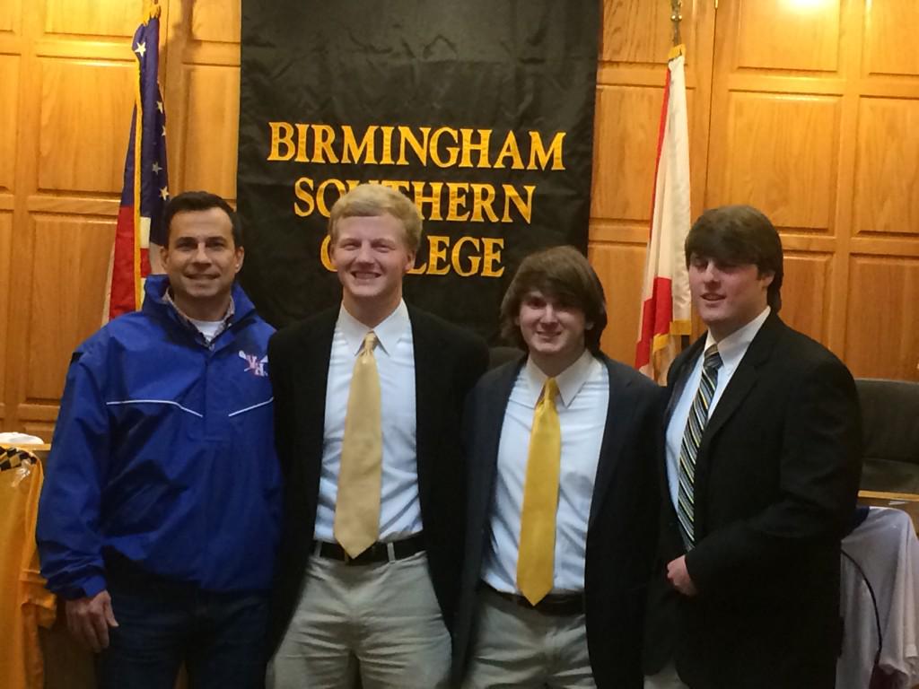 Big day for <a href="/VestaviaLax/">Vestavia Lacrosse</a> and <a href="/bscsports/">BSC Athletics</a> @JoeDelozier <a href="/AlexBates8/">Alex Bates</a> and <a href="/PeytonTaylor12/">Peyton Taylor</a> sign for <a href="/CoachKear/">Clay Kear</a> #gorebels
