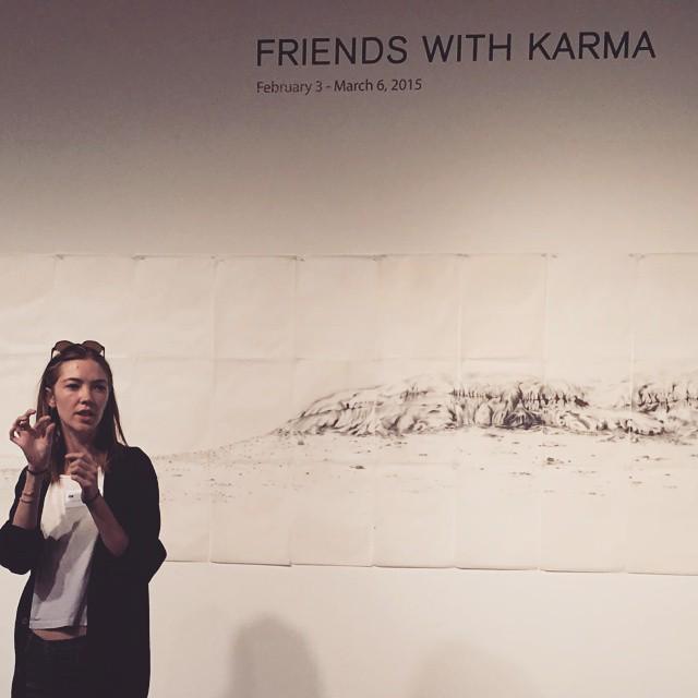 ProArtsOakland's tweet photo. Afton Love talks about her work "Double Butte" at the 'Friends with Karma' Artist Talk! #beproarts #oaklandarts #art http://t.co/hBbIyjODxf
