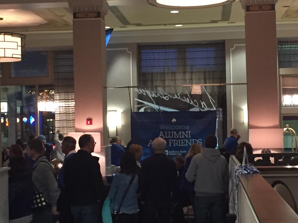 Indstatealumni's tweet photo. It's not even 6:30 yet and the Hilton is full of Sycamore fans! #GoSTATE #IndStateMVC http://t.co/1ig3Cd1gQf