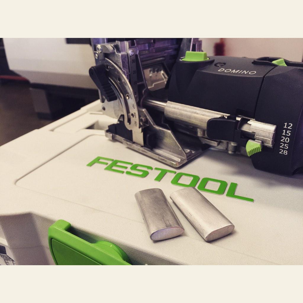 Machined some 8x50 dominos out of aluminum #donthaveitmakeit <a href="/FestoolUSA/">Festool USA</a> #festoolusa #festool