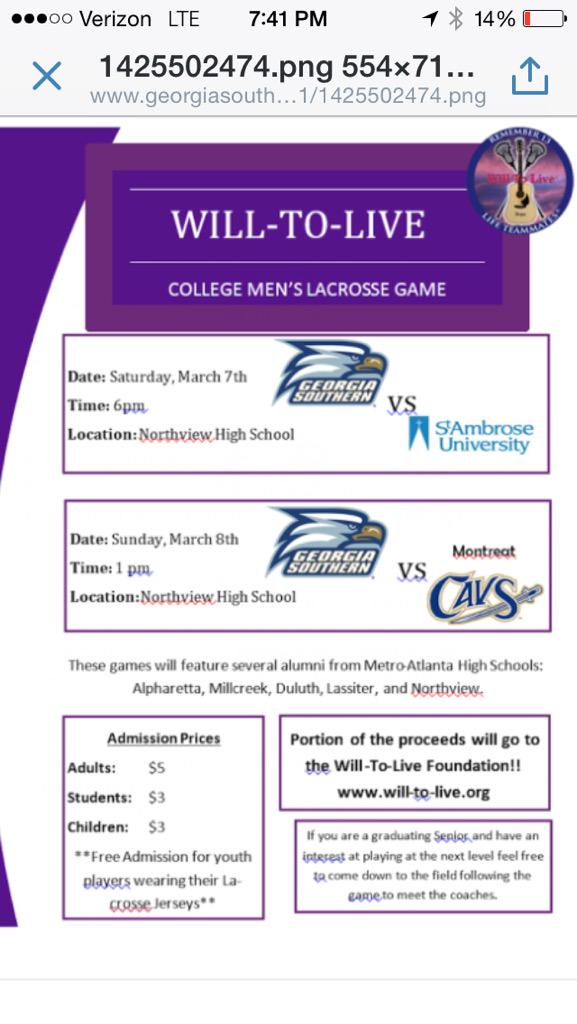 Segraves2nd's tweet photo. 6 Shakerag/RTMS/NHS alumni play college lacrosse at NHS this weekend including the Segraves boys! Come cheer them on! http://t.co/l8JpvsbgMi
