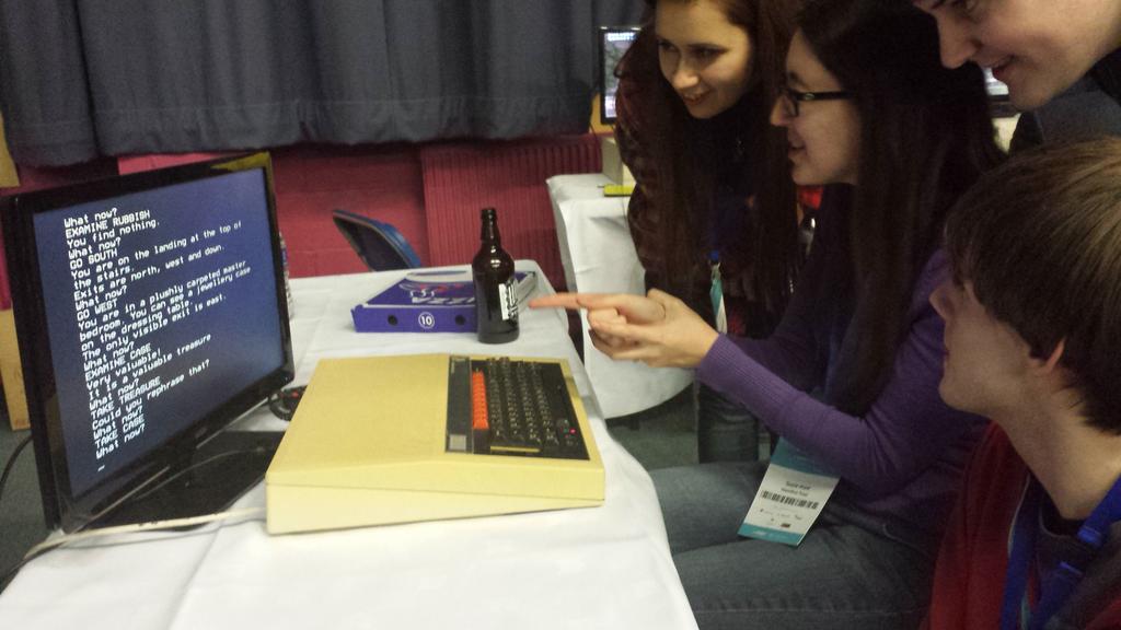 ReplayEvents's tweet photo. These guys and gals played #BBCmicro text adventures for hours at @jquk! #level9 #LordsOfTime #jquk http://t.co/NKsYR5JfKs