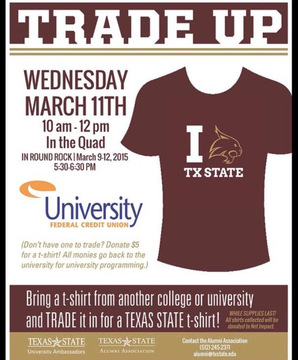 Hey bobcats don't forget about trade up this Wednesday the 11th from 10-12!!!