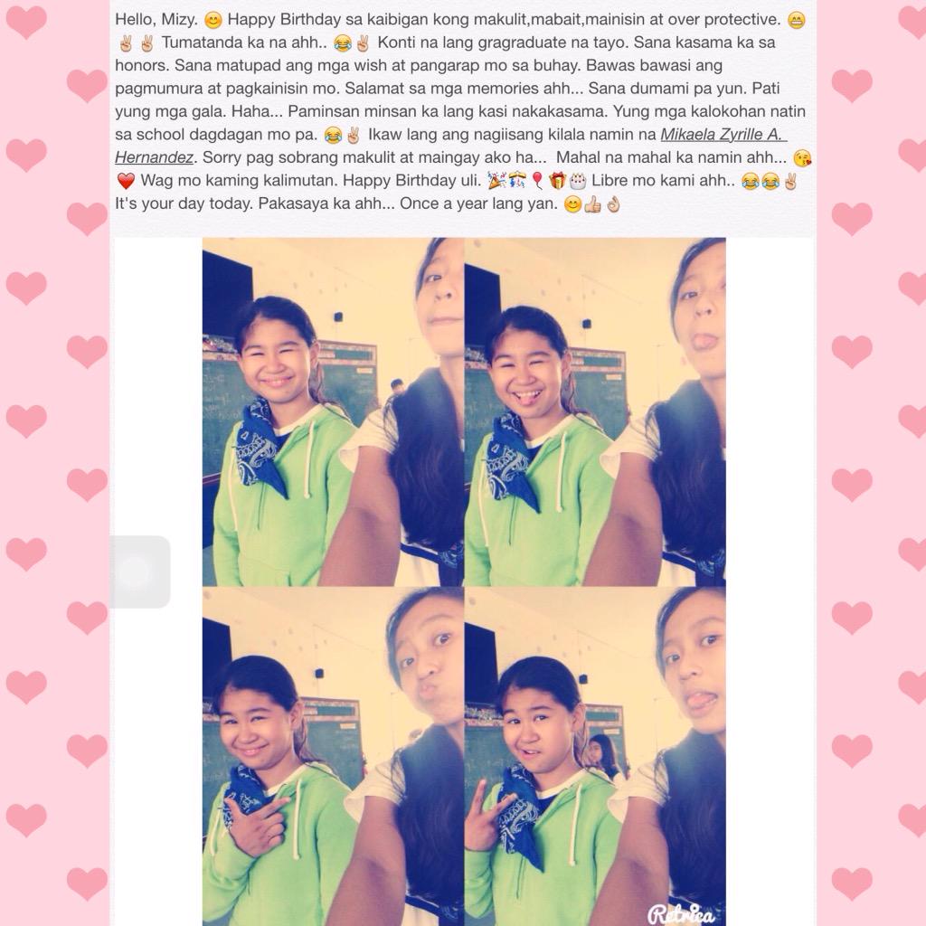 \"  Basahin mo yan ahh.. Happy Birthday.   Ako naman.    
