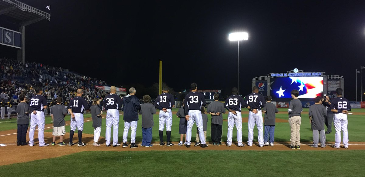 YankeesPR's tweet photo. The @Yankees honored the Palma Ceia @LittleLeague Challenger Division tonight during HOPE Week ceremonies. #nyyspring http://t.co/o7n969T3Cu