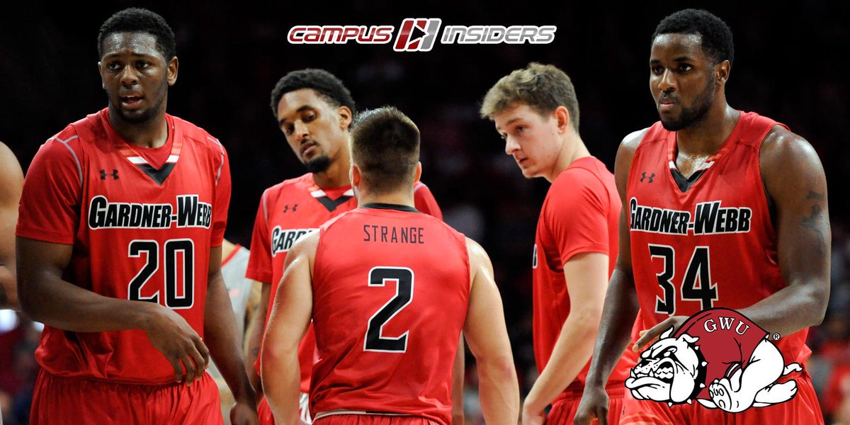 CampusInsiders's tweet photo. The @BigSouthMBB tourney is upset central as #7 Gardner-Webb beats #2 High Point in overtime! @GWUSports http://t.co/RGxVCMOiQo