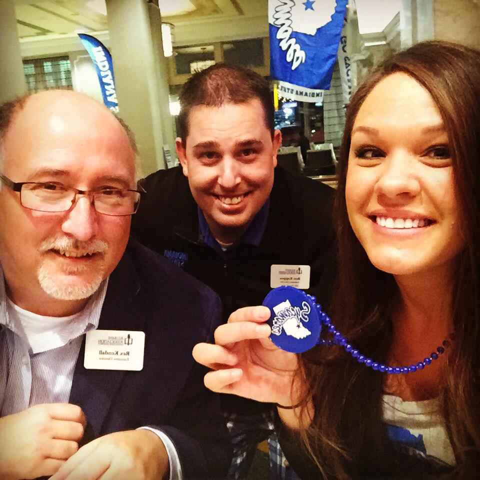 Indstatealumni's tweet photo. Game faces. Let's go State!! #GoSTATE #IndStateMVC http://t.co/m8gwlualRi