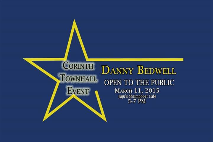 BedwellforCongr's tweet photo. Townhall w/ Danny 3/11 in Corinth @Juju's Shrimpboat Cafe 5-7PM Open to Public - Q's welcome! #ms01 #mississippi http://t.co/rfvHrWh4SM