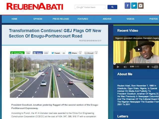 Abati caught again! Uploads Cameroon road As GEJ built Nigerian road. [Photos]