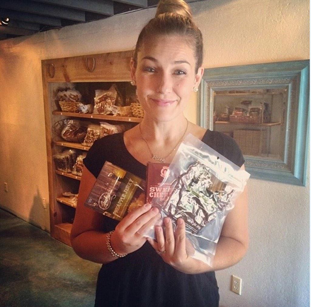 blueridgejerky's tweet photo. BFF stocking up on her favorite Jerky &amp; sweets. #allnatural #nomsg #nopreservatives @ambercather http://t.co/tiPCFJ3Nal