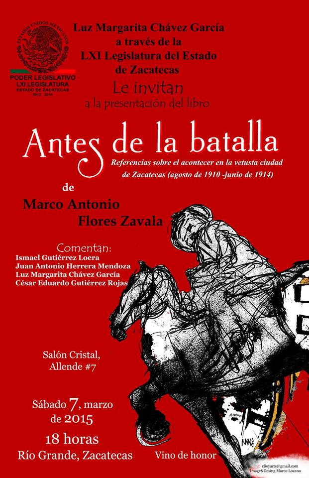 LogiaZacatecas's tweet photo. Presentación del libro: "Antes de la Batalla" de Marco Antonio Flores Zavala 7 de marzo 2015,   #RíoGrande, Zac. http://t.co/pQBKj7OHLV