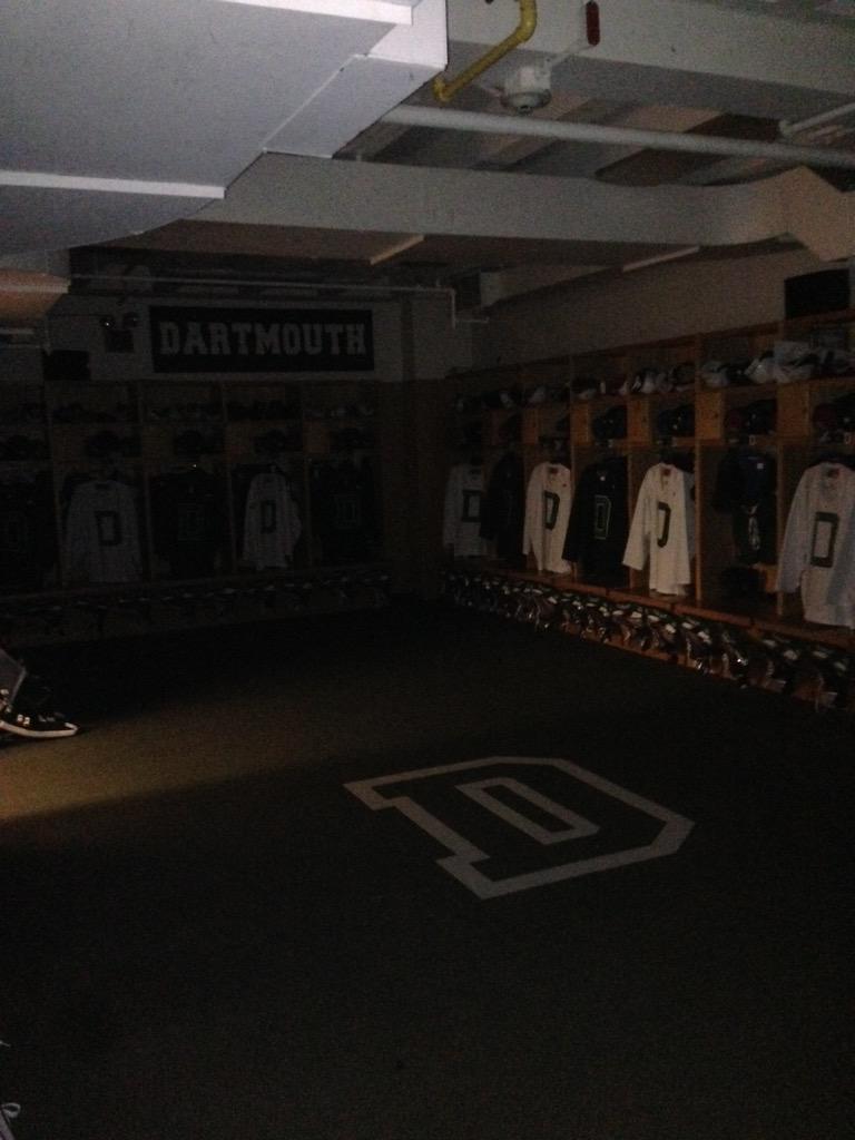EQguy44's tweet photo. Sleep time for the gear in Hanover tonight... All set up for morning skate #game2 #biggreen #ECACfirstround http://t.co/npDl8b2ZXb