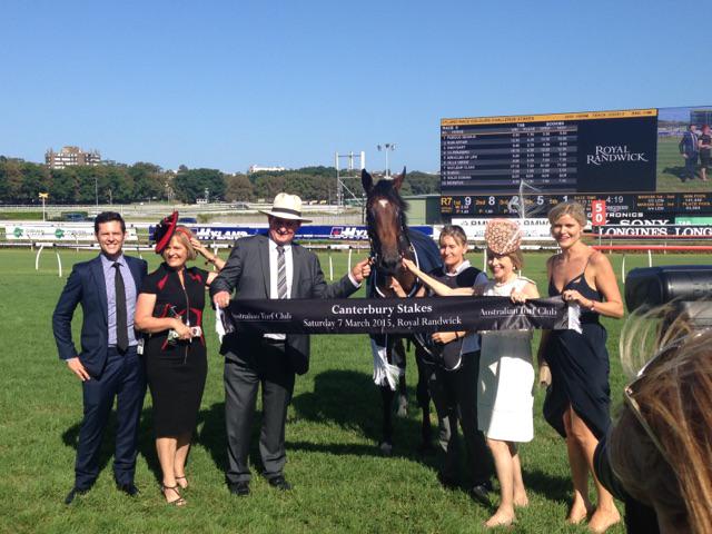GaiWaterhouse1's tweet photo. Celebrating #CosmicEndeavour's G1 win with Don and Judy Kelly just before #Wandjina's G1 👯 #winnersaregrinners http://t.co/m4vHJK3ppG