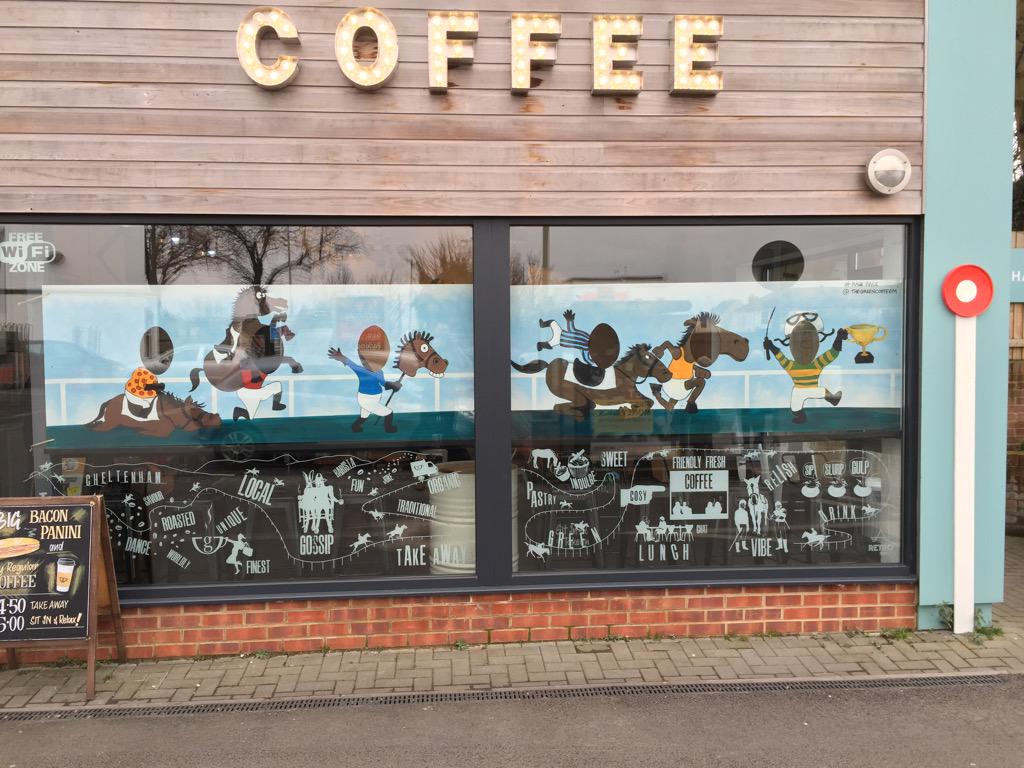 We've entered Cheltenham Race Week window dressing competition. What do you think...
#RaceFace <a href="/TheGreenCoffeeM/">GCM - Green Coffee Machine</a>