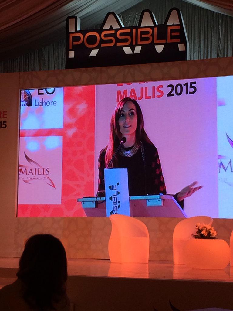 EOGlobalChair's tweet photo. #EONATION hearing Amanda Lindhout speak at #EO Majlis. Amazing talk http://t.co/qK848Huenc