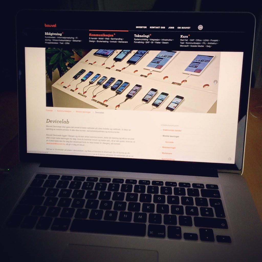 danielstrietzel's tweet photo. Finally, the @bouvetbergen #devicelab is online! You can visit our #ODL - check http://t.co/RHBpHlH27h http://t.co/EWGMFIT3CR