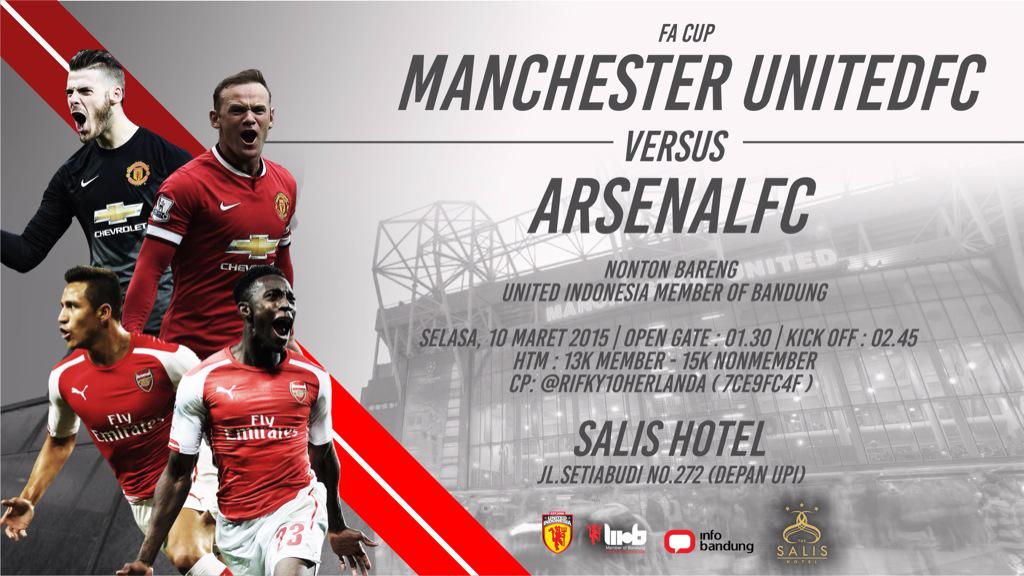 infobandung's tweet photo. Nobar @UtdIndonesiaBDG MUFC vs Arsenal Selasa,10Mar15 @thesalishotel Jl.Setiabudi No.272 United Fans Invited! http://t.co/fOTYu5VQKX