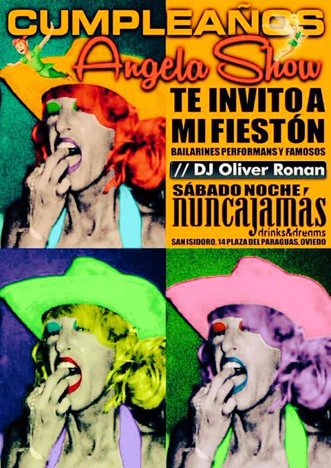 Esta noche celebramos el cumple de Angela Show..En cabina @oliverdjforever, bailando @ElviraPrezGalle#fiestonfamosos#