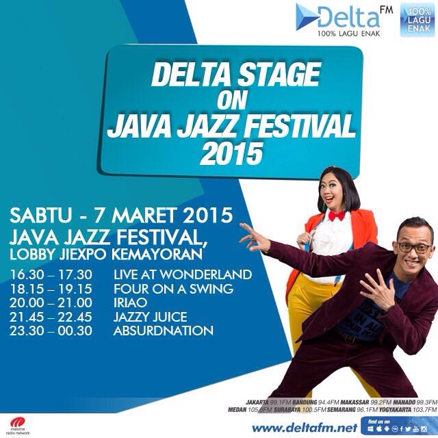 Delta_FM's tweet photo. ayoo merapaat ke delta stage! jangan lupsa save twitpic kita biar ga ketinggalan performancenya #DeltaJavaJazz http://t.co/VDUwEKksRD