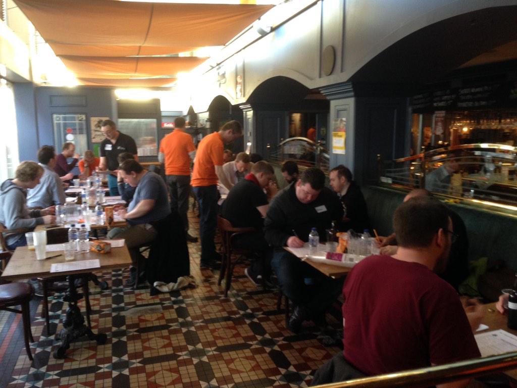 majakristek's tweet photo. Judging beer in progress. Tough job! Stewarding with @adamski8 and @brk3 @HomebrewClubIrl @AlfieByrnes http://t.co/PPumRXkQz5