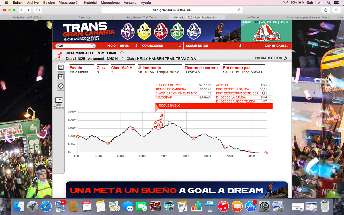 HHTrailTeam's tweet photo. Jose Manuel  en la distancia ultra Advanced  avanza hasta el  8º lugar de la general. Vamos Chicos!!! http://t.co/TsOmItTYtu