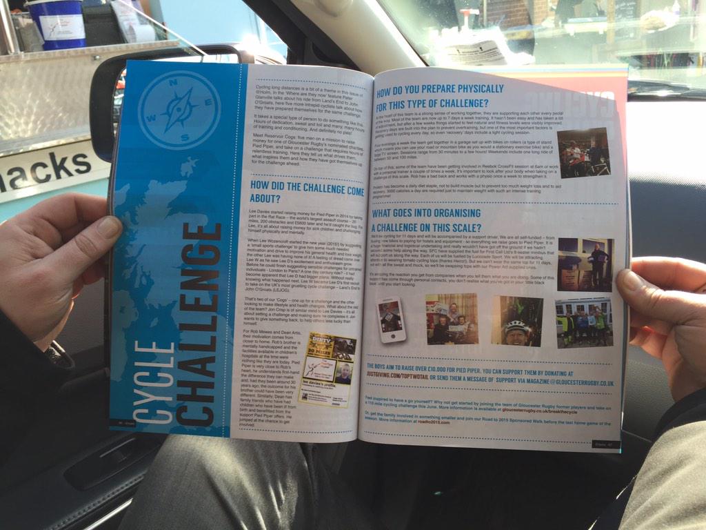 Thank you <a href="/gloucesterrugby/">Gloucester Rugby 🍒</a> for a full 2page spread justgiving.com/toptwotail <a href="/PiedPiperAppeal/">Pied Piper Appeal</a> @sfccatering <a href="/QuickbarLtd/">Quickbar</a>