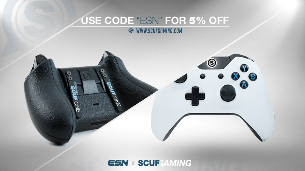 Looking to take your game to the next level? Get a <a href="/ScufGaming/">SCUF</a> controller at a discounted price with the code "ESN".