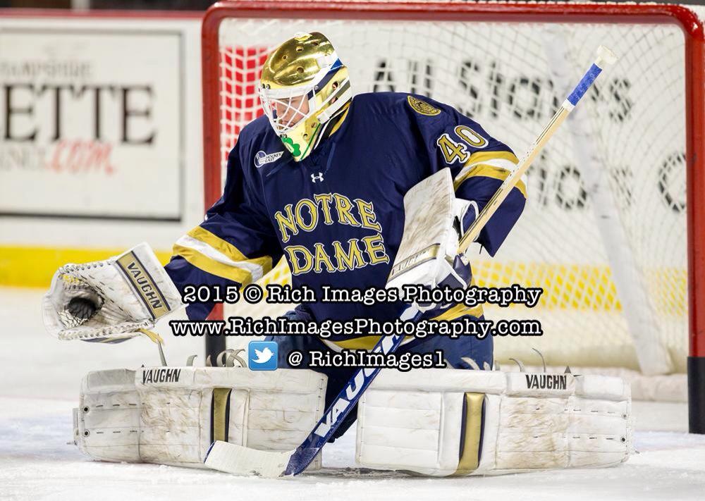 Notre Dame G Cal Petersen (<a href="/BuffaloSabres/">y - Buffalo Sabres</a> 5th round pick '13) set D-1 record with 87 saves last night in 5OT loss