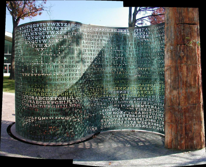 ManBewilders's tweet image. Kryptos, a sculpture on CIA grounds in Virginia made up of our alphabet. 1/4 of this code remains a mystery!