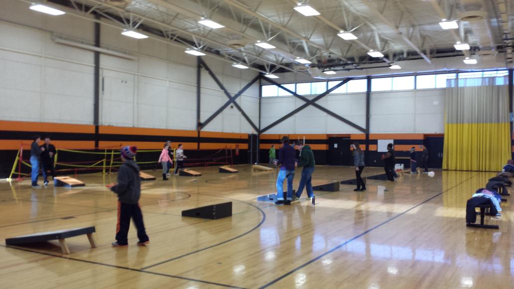 SLueders9's tweet photo. Practice is underway at Bags for St Baldrick's #th308 http://t.co/1yEmTgw2lX