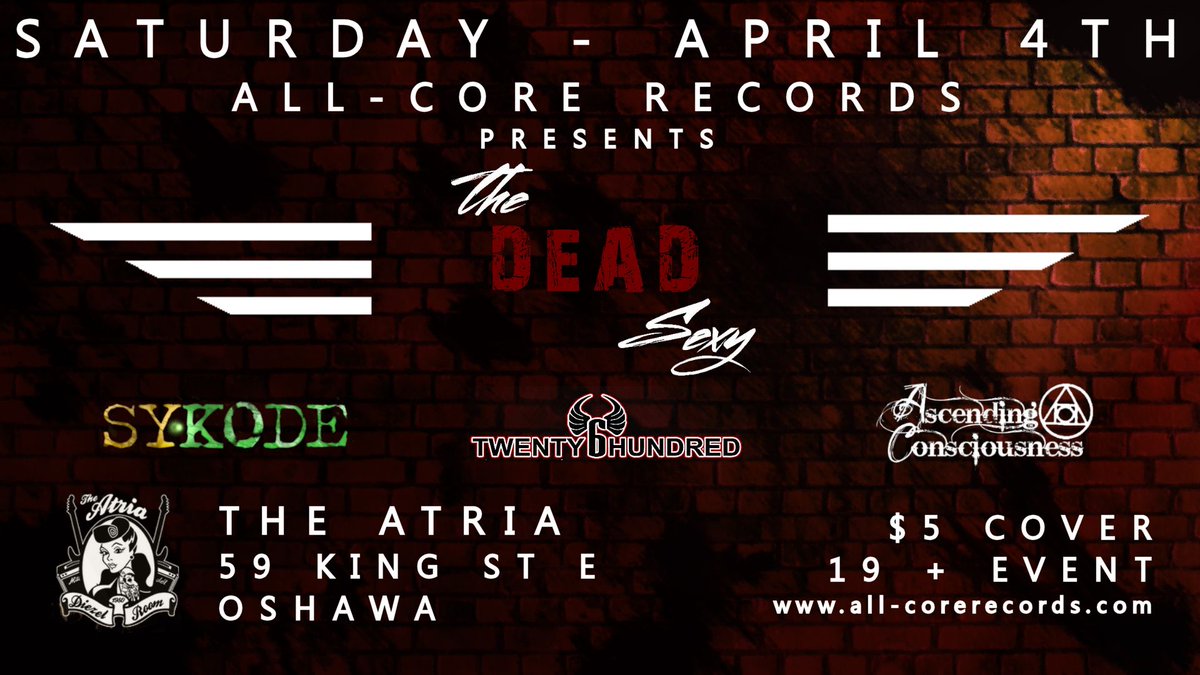 nefrektomy's tweet photo. RT @iron_mike08: RT @AdrianPain: April4th Come catch @TheDeadSexy wsg/ @TWENTY6HUNDRED @AC_Officialband http://t.co/pcMpZ1Oz7H #t6hlive