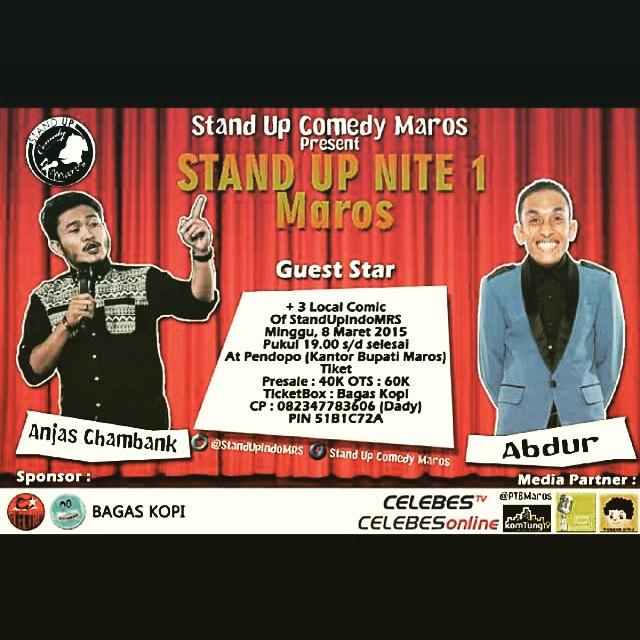 PTBMaros's tweet image. Hari ini ---&amp;gt;&amp;gt; Ahad 8, Maret 2015 di Pendopo Kantor Bupati Maros :) #stundupcomedy