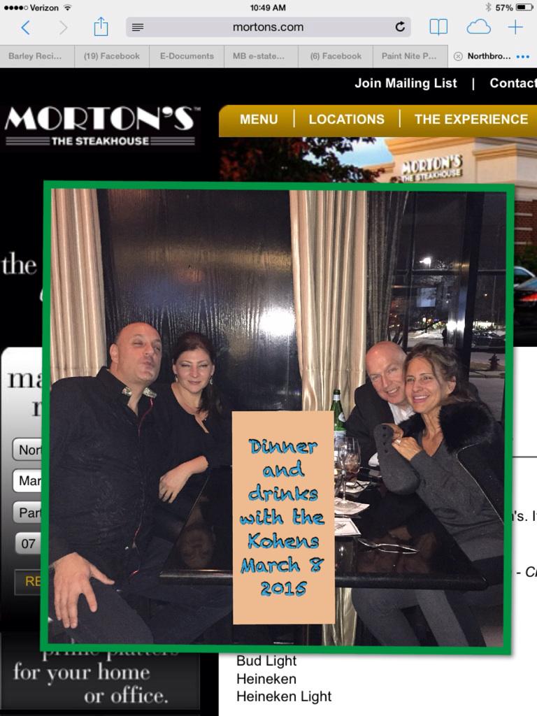 IvysCubParking's tweet photo. Dinner and drinks with the Kohens
March 8 2015 http://t.co/4rufQQC7wH http://t.co/IseE110EK4