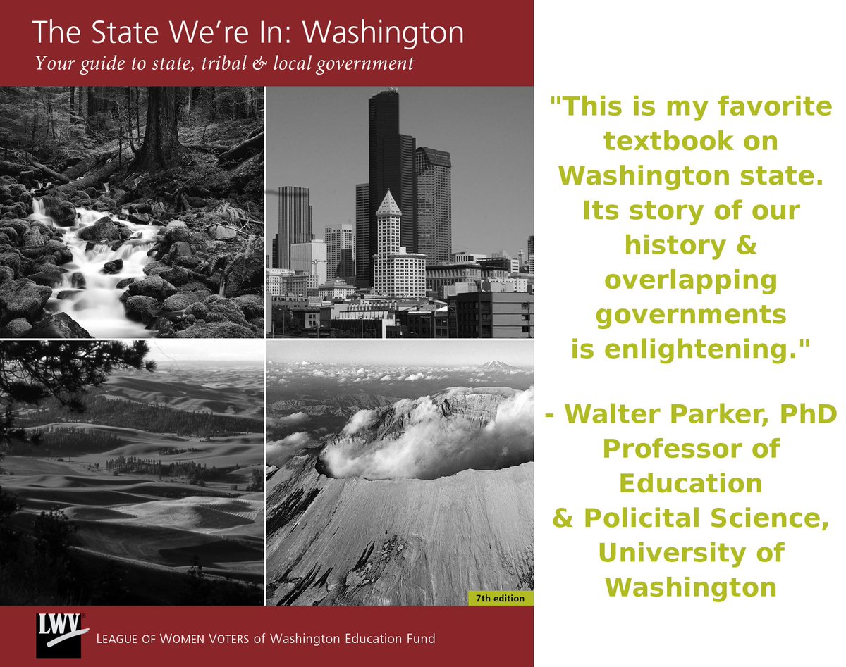 LWVWA's tweet image. Shout out to #WSCSS Retreat! Checkout The State We're In - Guide to state, tribal &amp;amp; local gov't for middle&amp;amp;highschool