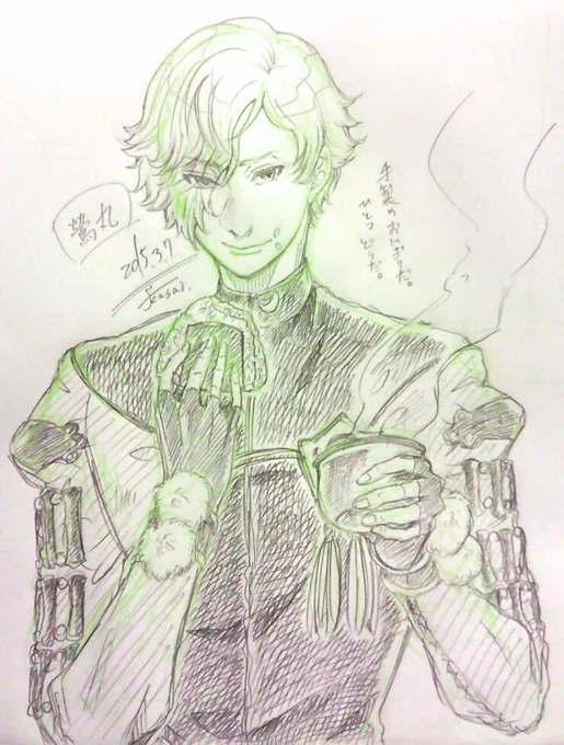 鶯丸。(@matsukamoto2) リプ有難うございました!  #私の絵柄で見たいとうらぶキャラいますか