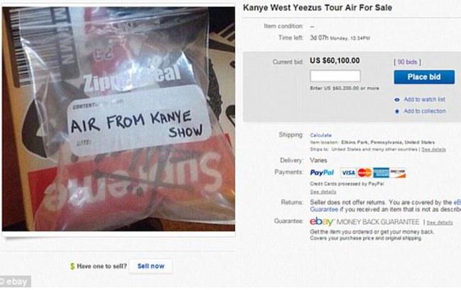 kanye west air bag ebay