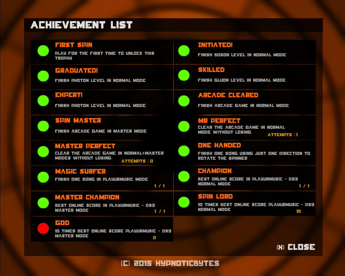 BruzmoJ's tweet photo. #Spin2 achievement list ready! Pre-order coming soon!
#indiedev #gamedev #indiegamedev #screenshotsaturday http://t.co/8UniGq5rQr
