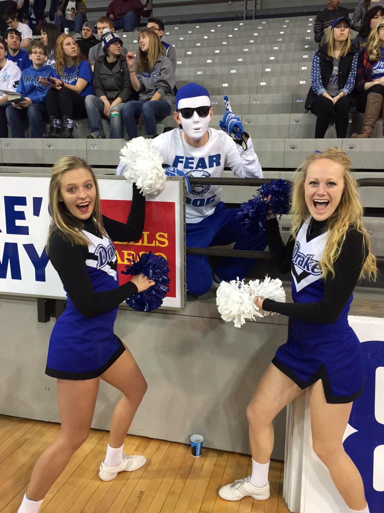 DrakeMask's tweet image. Shoutout to my favorite cheerleaders! @BrandiJansen @MadSchu1 #GoDrake