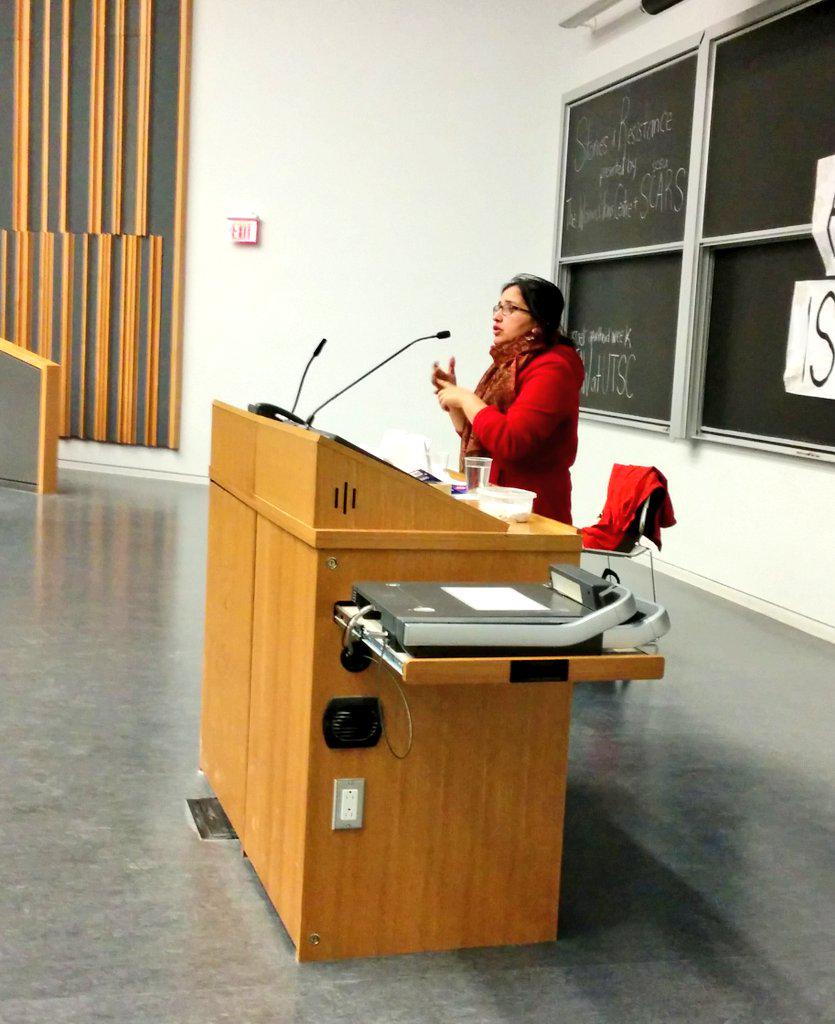 HCSSAUTSC's tweet photo. Keynote speaker @HarshaWalia at #storiesofresistance #UTSC #UTSCResists http://t.co/ZJRStfKp0t