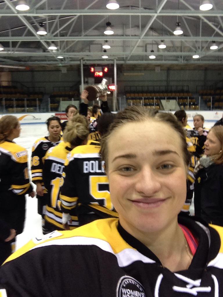 WorcesterCWHL's tweet photo. A Moment of tremendous Joy #BostonBlades lift the #ClarksonCup for the Second Time RT @digitmurphy http://t.co/unPMeaMgY2