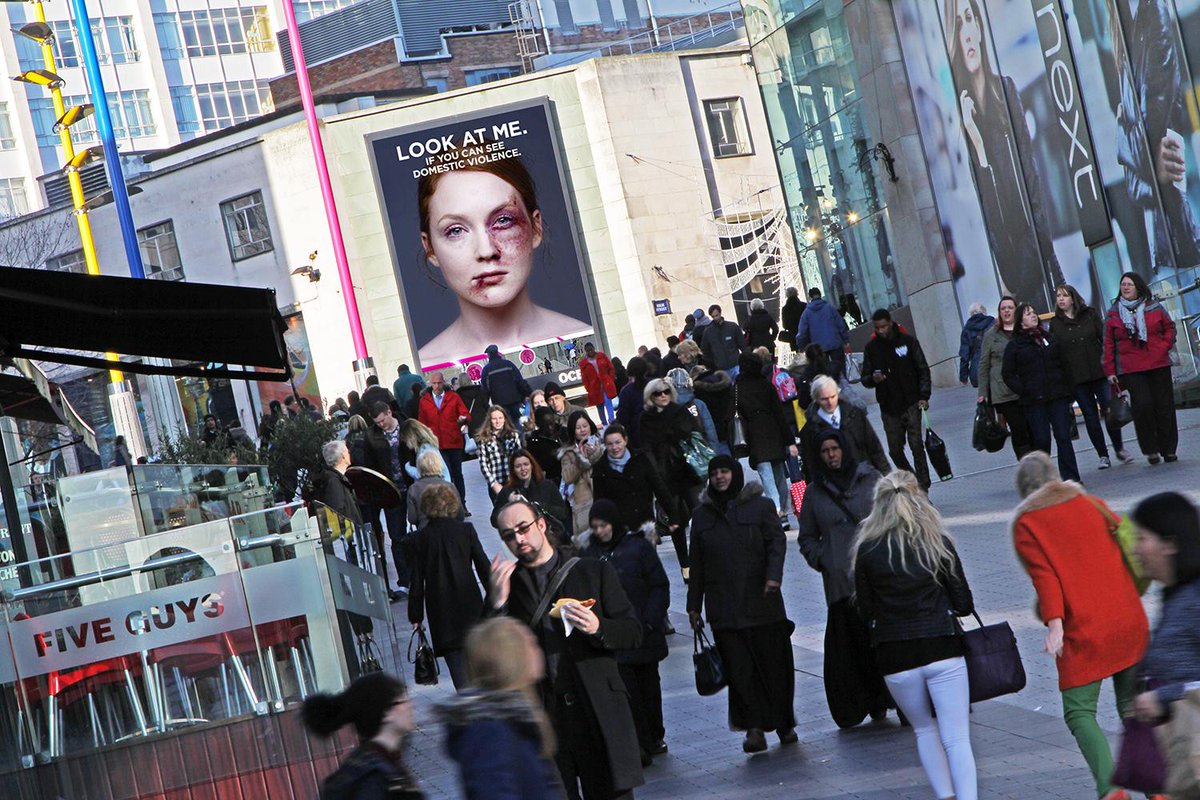 MyAudreyHepburn's tweet photo. This digital outdoor ad for #WomensAid. https://t.co/u92Ag0W4Gc https://t.co/wVEx1AXkwr #FastCoCreate