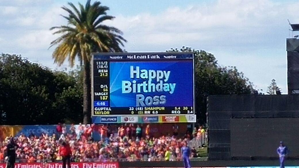 Ross Taylor is the man in for and McLean Park wishes him a Happy Birthday! LIVE: 