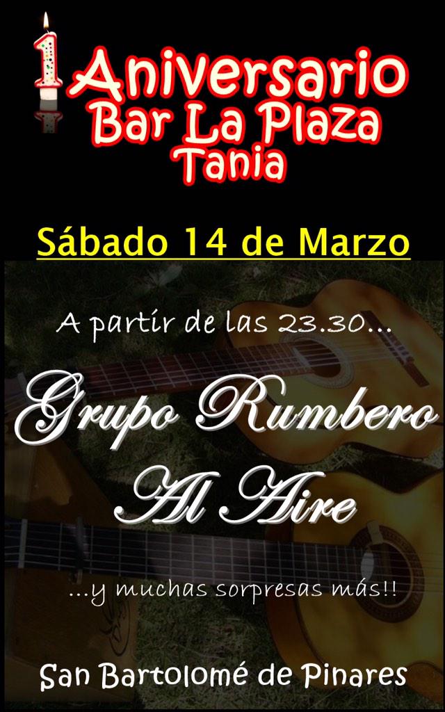 TaniaMartin9's tweet photo. Día 14... En @BarLaPlazaTania estamos de aniversario!!! @gr_alAire @DiscoTorero http://t.co/YNZFjWHJaa