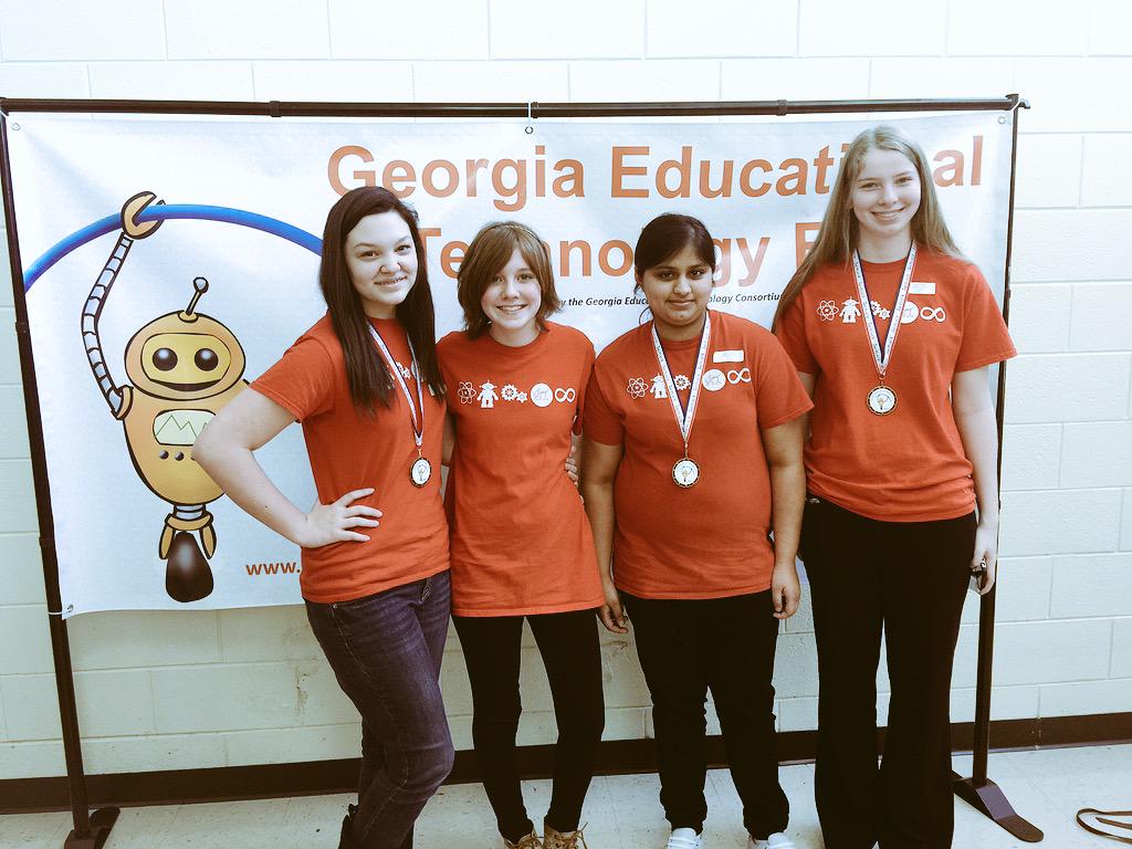 TSAAMS's tweet photo. @zainy_w_7861 @kasey_b12 @ShelbyWilder_ and Abby represented us week today! Way to go ladies! #GirlsInTech #GaETF http://t.co/nWEHUiiZzd