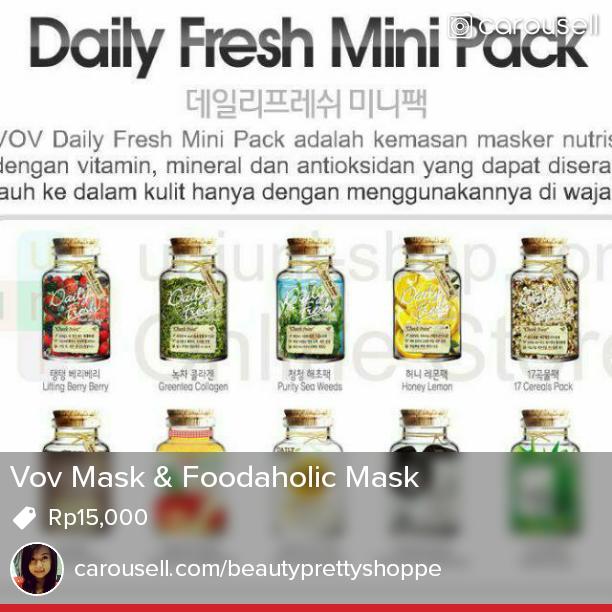 lebeuties's tweet image. Selling Vov Mask &amp;amp; Foodaholic Mask Rp15,000 carousell.com/p/15076464 #carousell @carousell_id