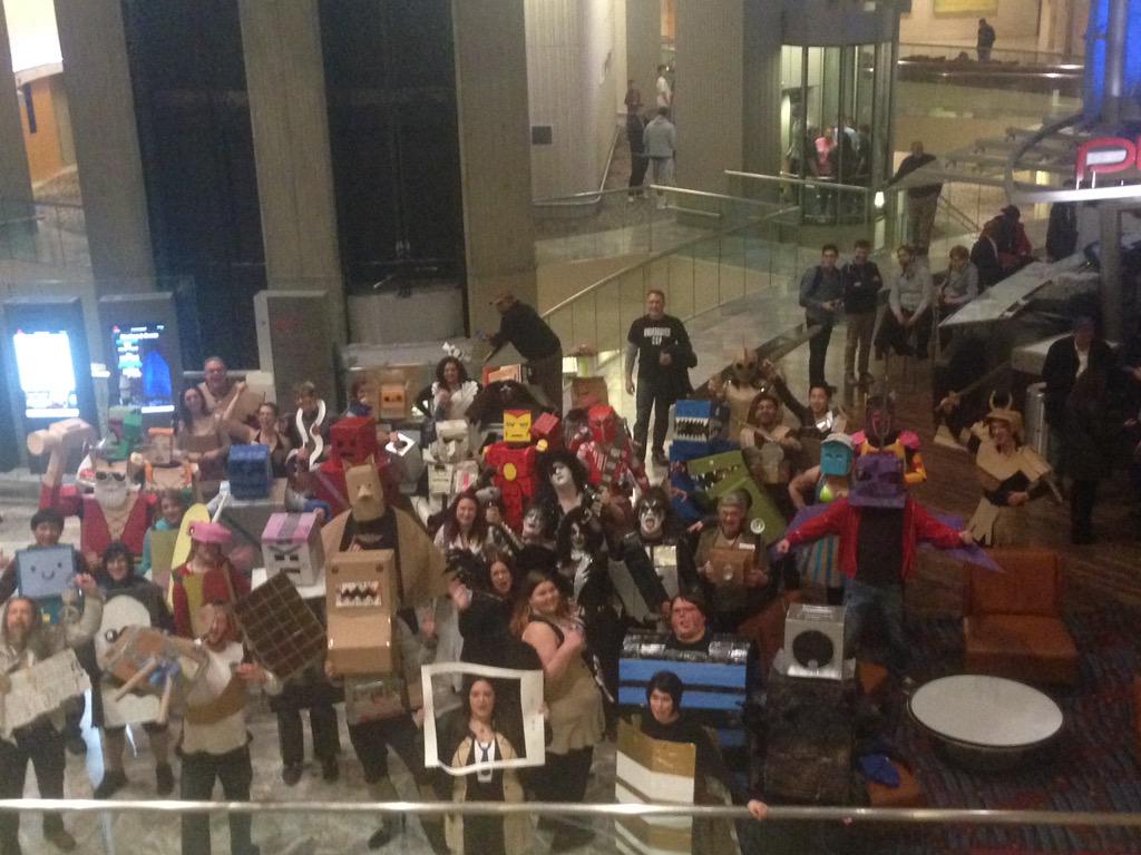 s2tephen's tweet photo. Cardboard driven journalism at #NICAR15 #CardboardCon #cardboard2015 http://t.co/daVzJstIIJ