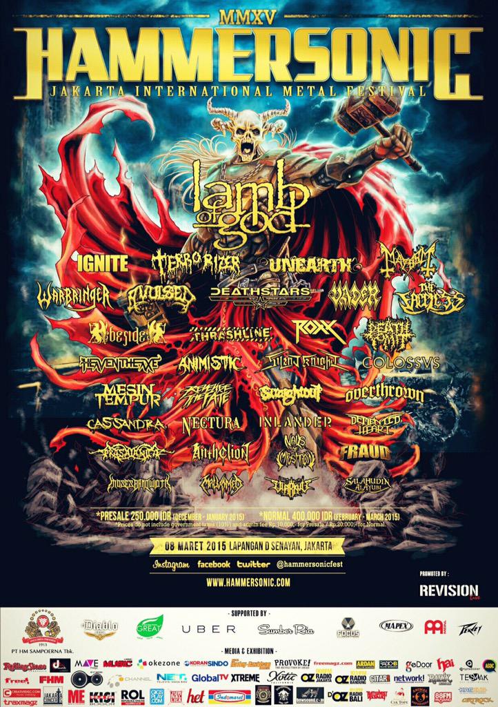 Hari ini! Semoga lancar dan sukses #Hammersonic2015! \m/