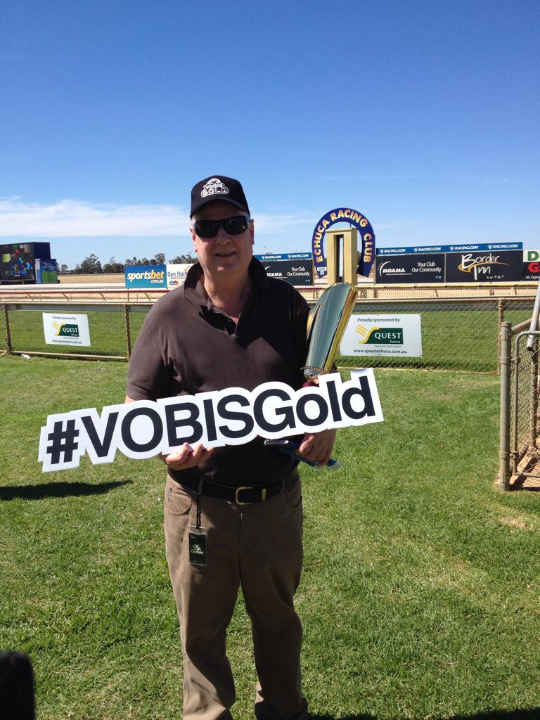 JackieNOONS's tweet photo. #VicOwner Rod Berry is all smiles as he celebrates a #VOBISGold victory @EchucaRaceClub http://t.co/YoFAQoVuzH