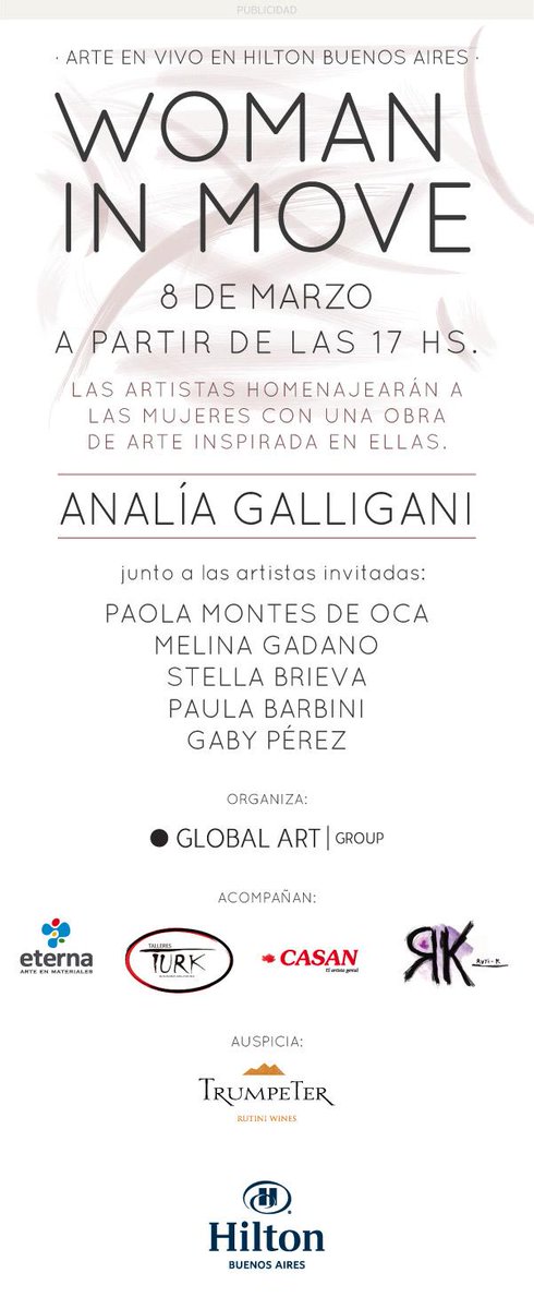 Analiagalligani's tweet photo. Hoy #HiltonBA a partir de las 17 hs.
@GabyPEREZart @StellaBrieva @MelGadano #PaulaBarbini #PaoMdeOca @gARTgroup http://t.co/mtNeadZm5q